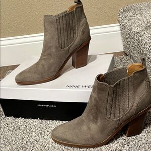 Gray Suede Ankle Boots